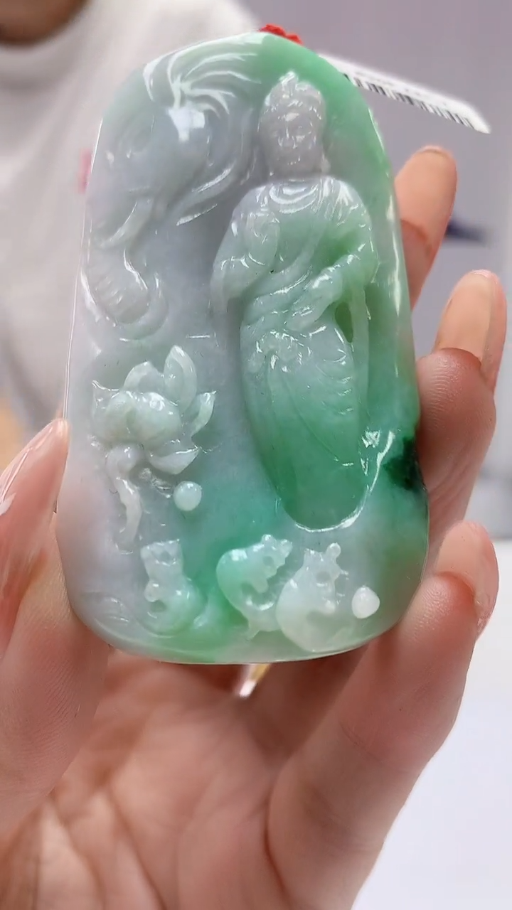 【闪购商品】定制翡翠未镶嵌4812DD-毛货挂件普贤41