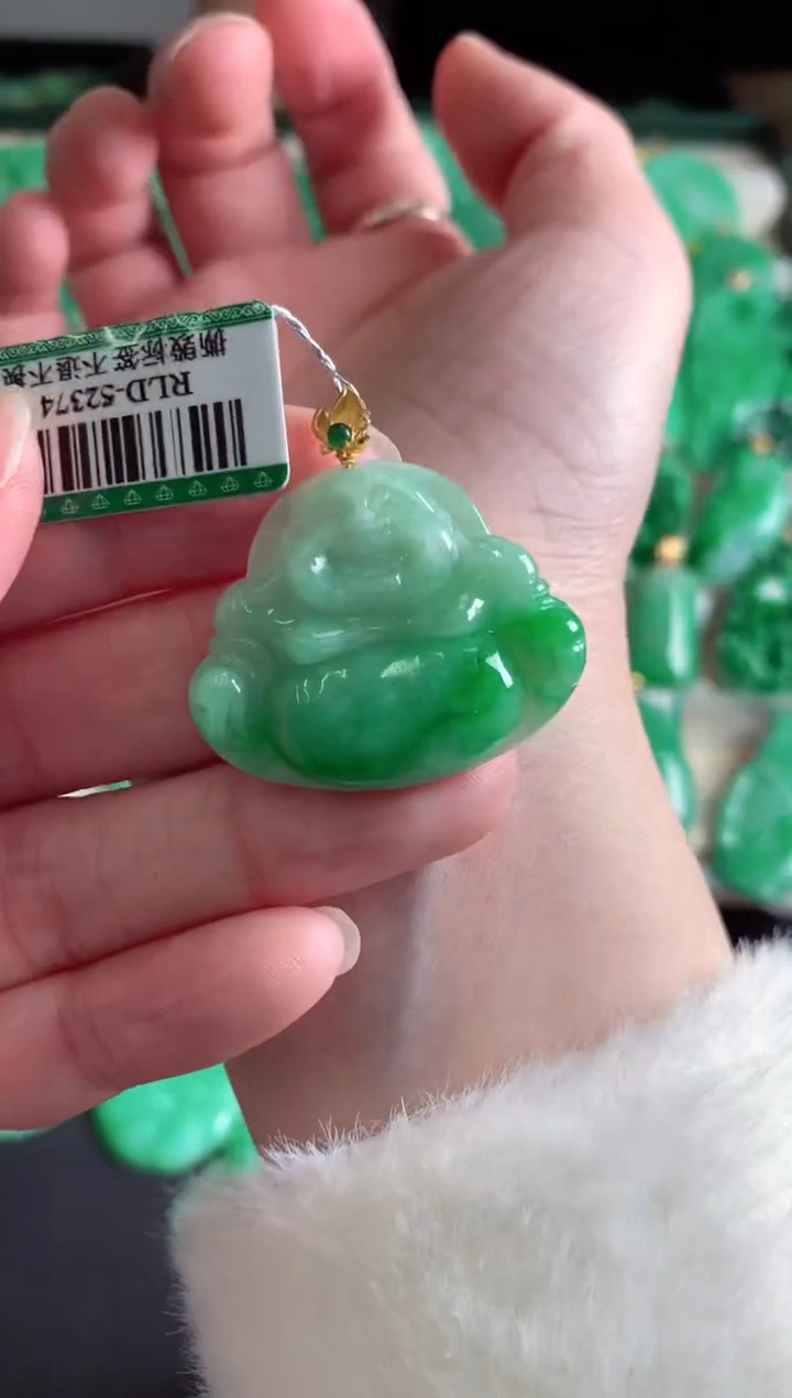 【闪购商品】翡翠吊坠(不含链)18K金镶嵌挂件