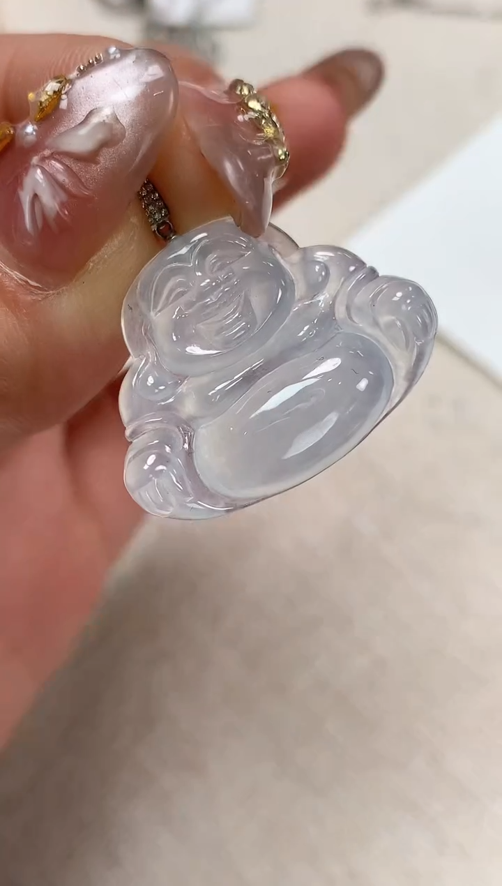 【闪购商品】翡翠吊坠(不含链)18K金镶嵌佛公