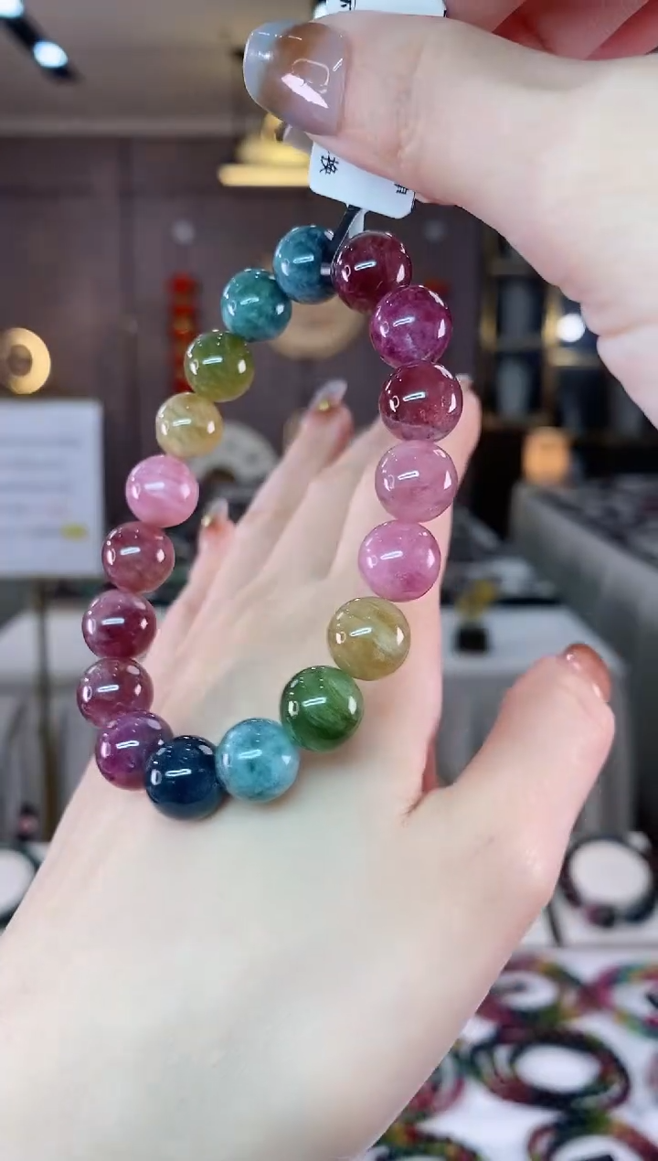 【闪购商品】碧玺单圈手串10mm+未镶嵌一物一证dan