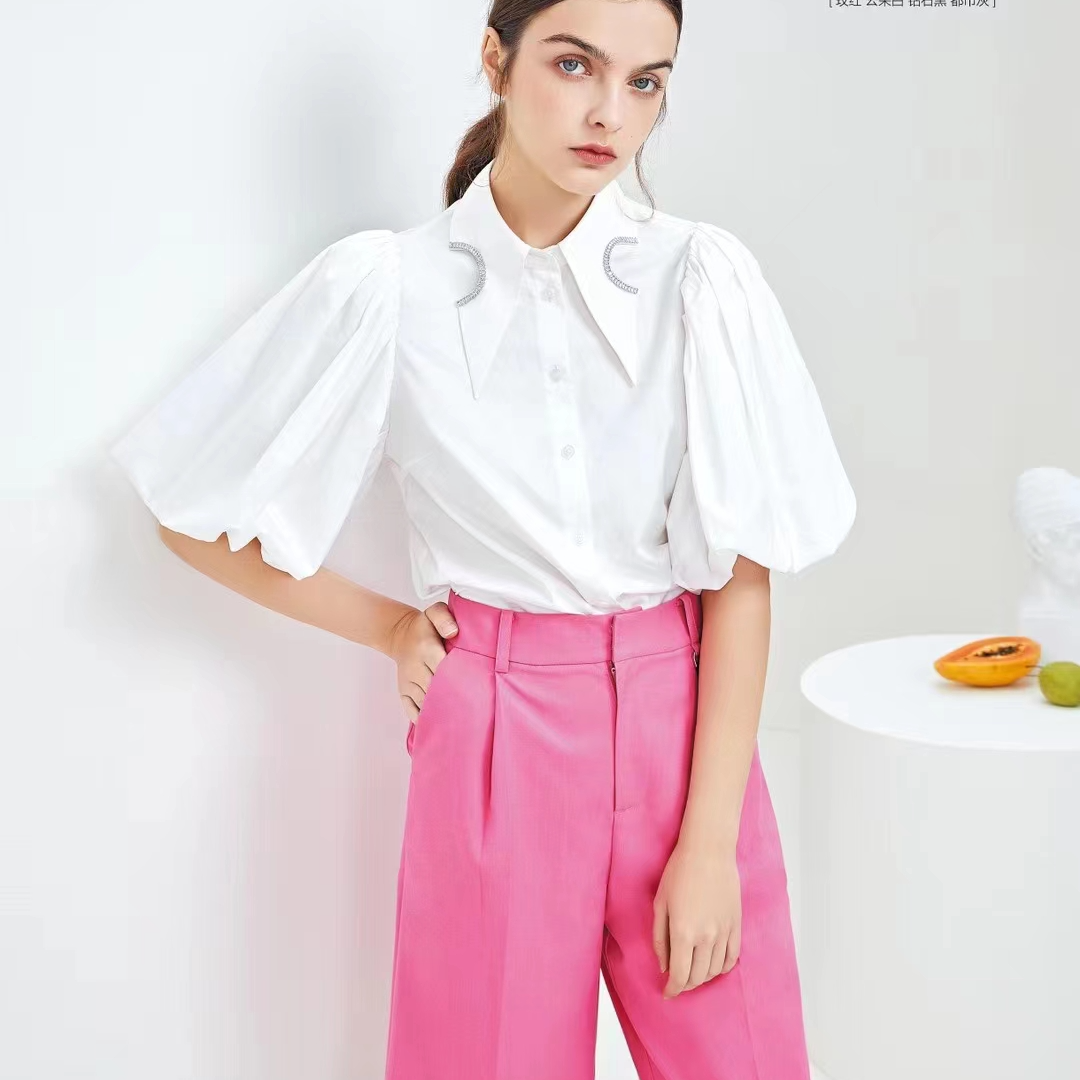 法式气质长袖衬衫2025新款春季带领衬衣女收腰显瘦上衣