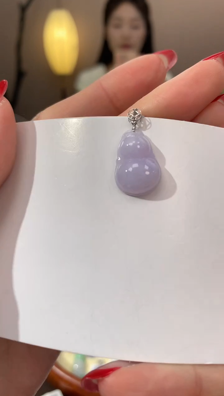 【闪购商品】翡翠颈饰18K金镶嵌天然缅甸a货翡翠