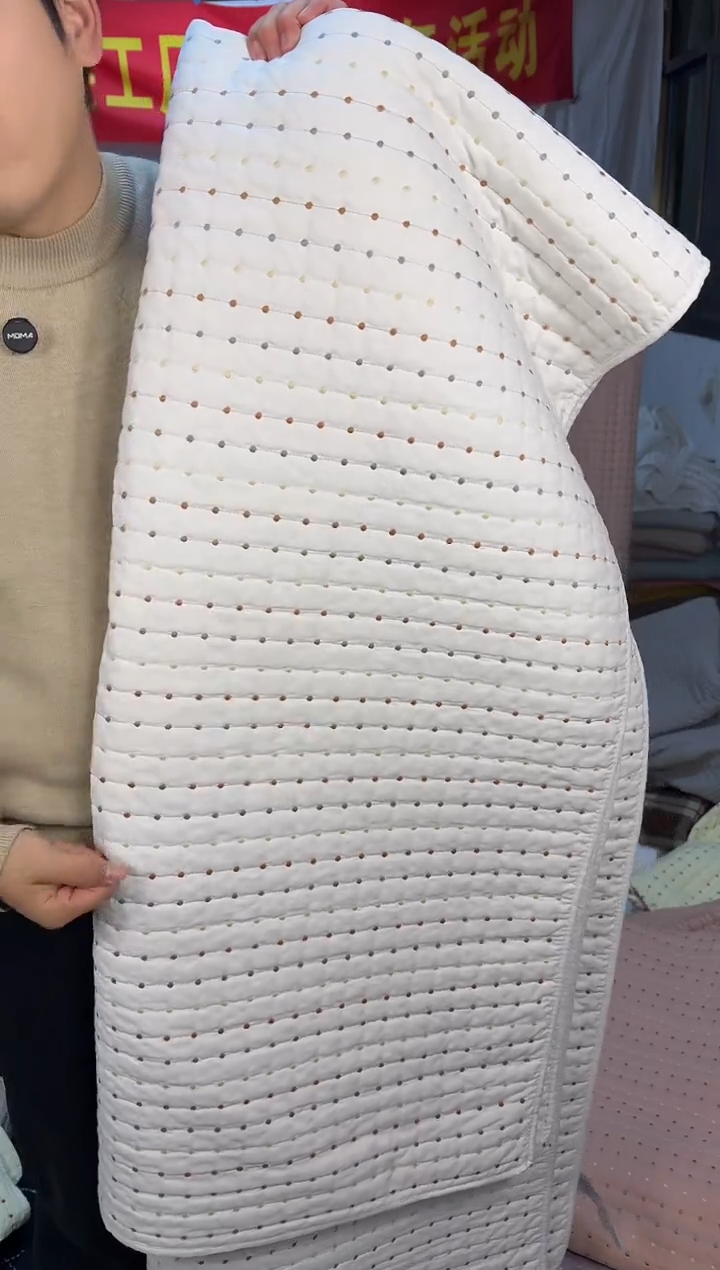 棉纯棉米粒秀白色90*200单床盖