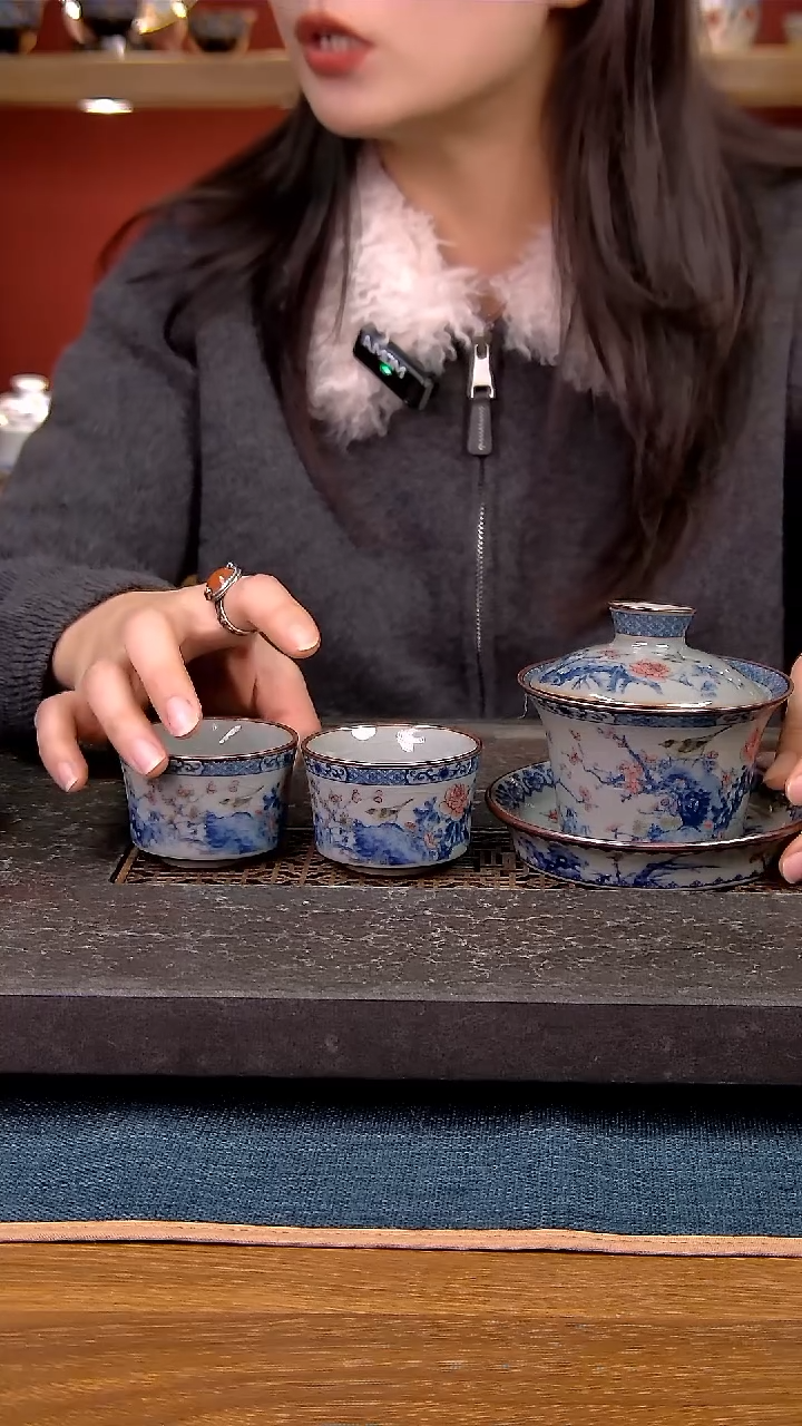 简装家用款3件套 老陶泥开片纹陶瓷茶具