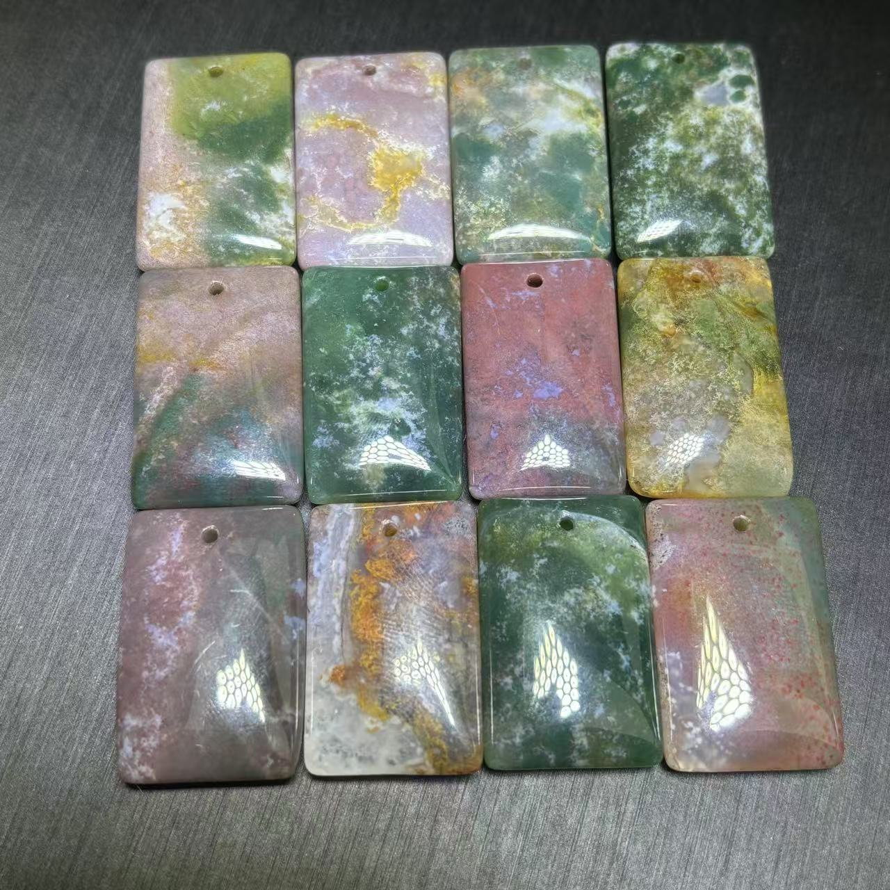 q-S7765-水草玛瑙无事牌吊坠-多样性只发一件-配绳