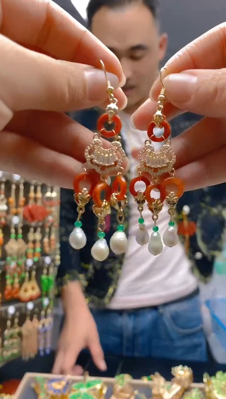 【闪购商品】翡翠耳饰合金0198翡翠耳钩