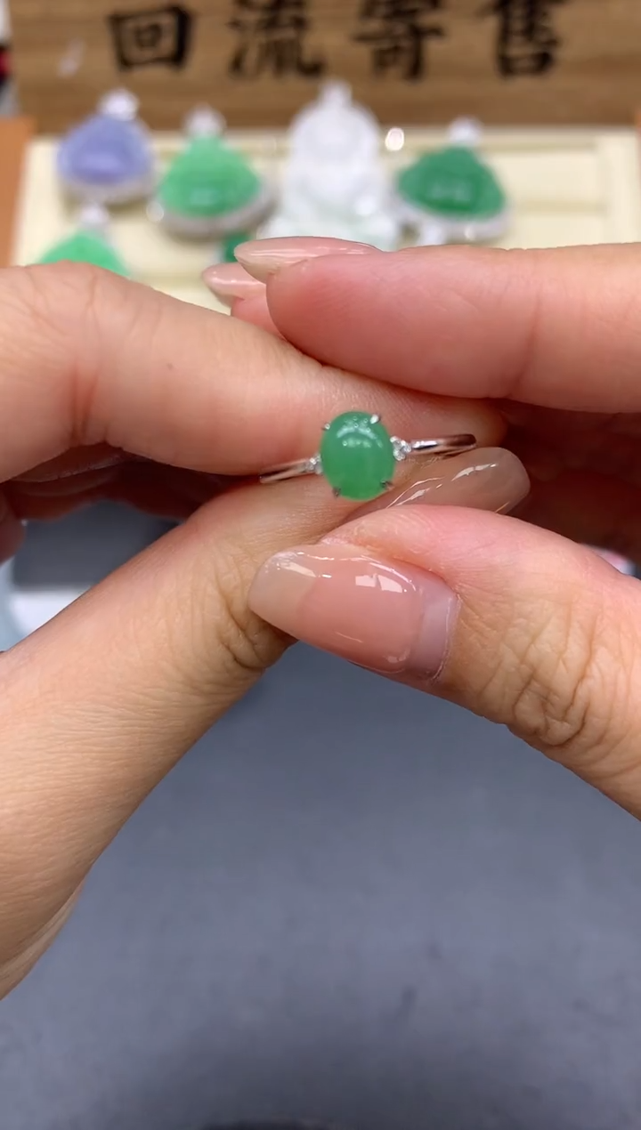 【闪购商品】翡翠戒指18K金镶嵌247-中国好珍宝