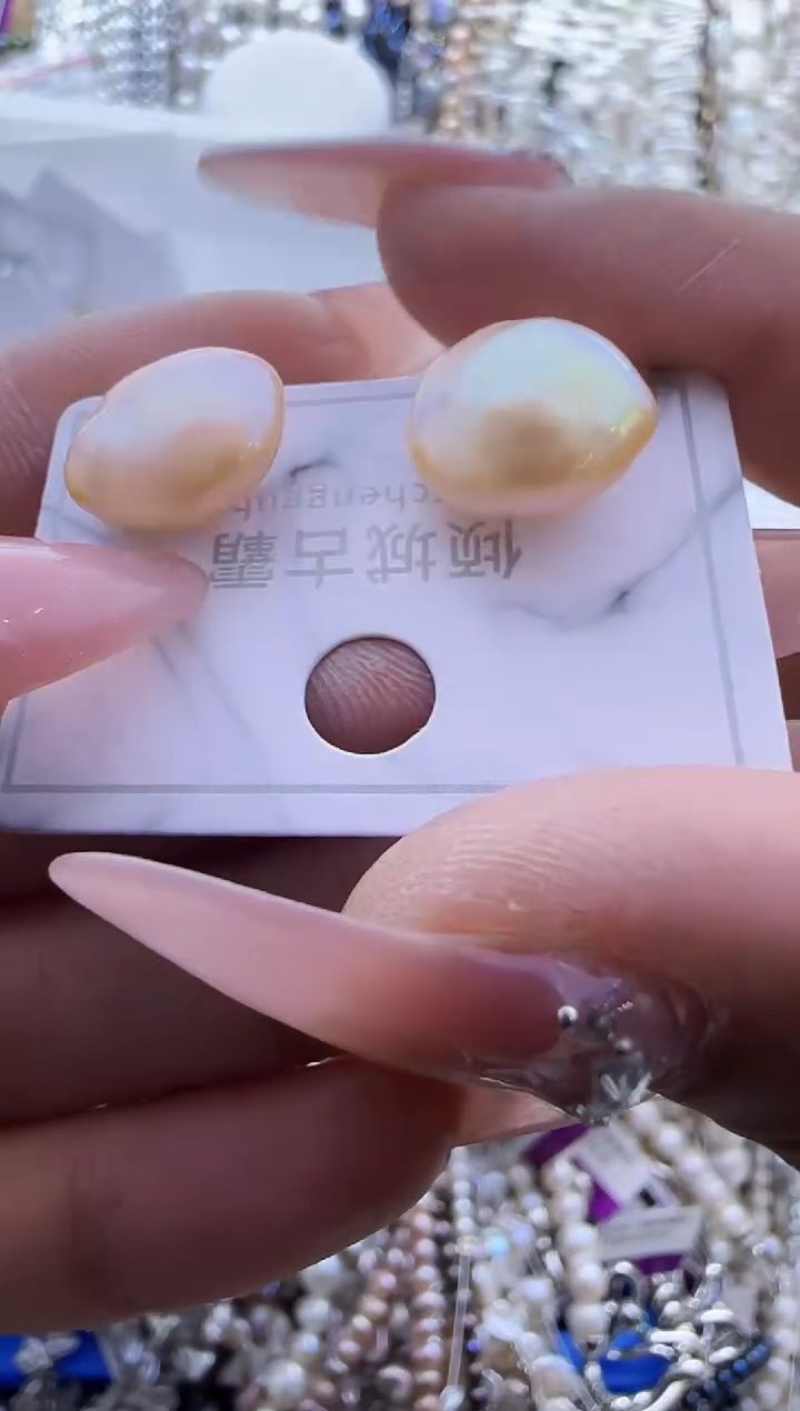 【闪购商品】淡水珍珠耳饰银S925镶嵌97