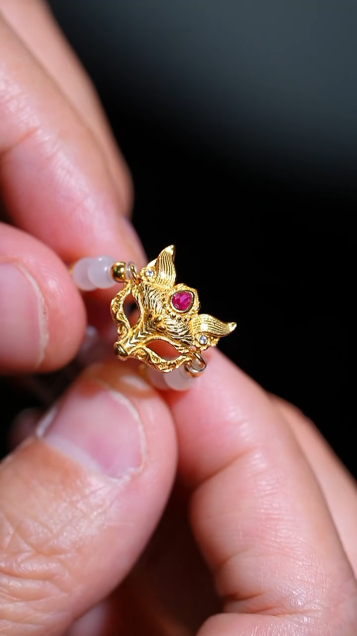 银S925镀金镶嵌戒指和田玉17多样性发一