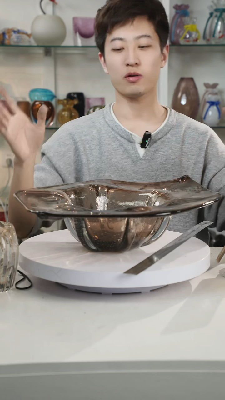 【闪购商品】琉璃口51轻奢琉璃花器福利正常手工痕迹