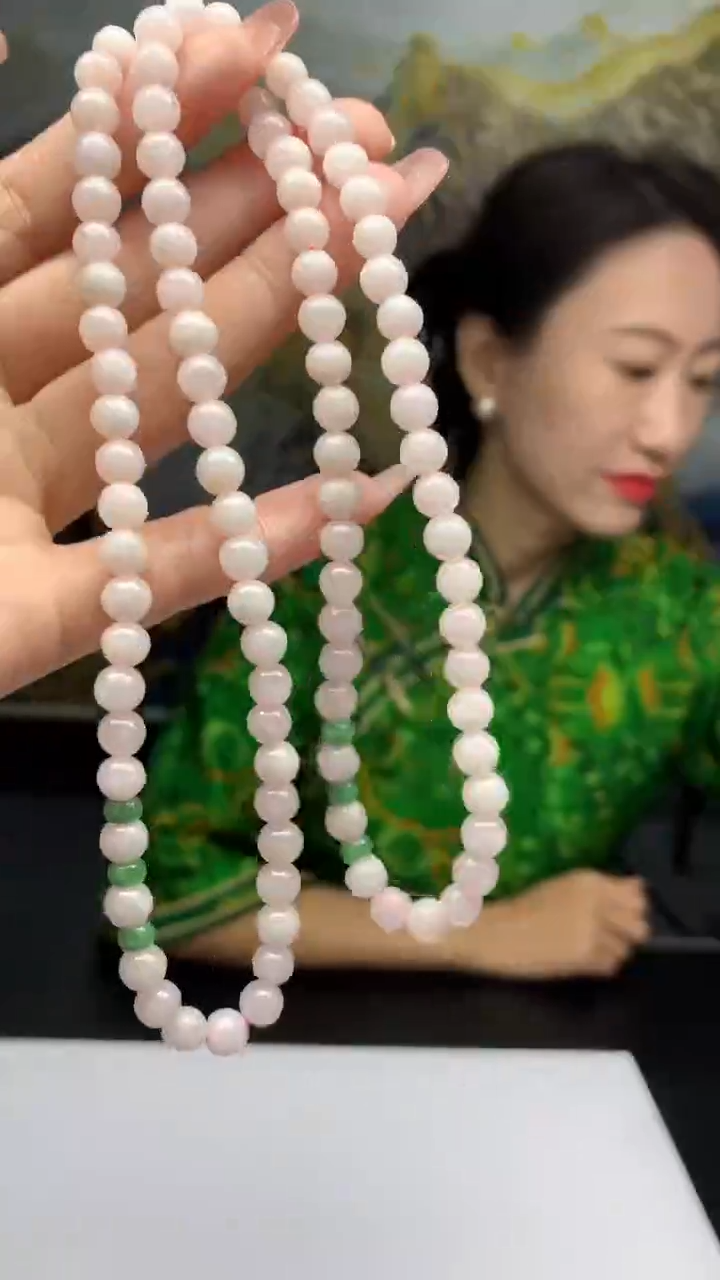 【闪购商品】定制翡翠未镶嵌1064ry-毛货珠链35