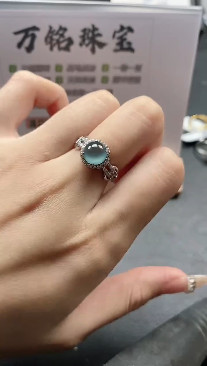 银S925镶嵌戒指翡翠515114