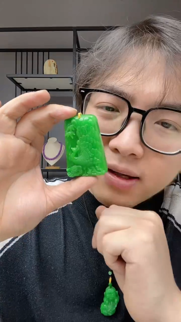 【闪购商品】翡翠颈饰合金凤牌翡翠吊坠