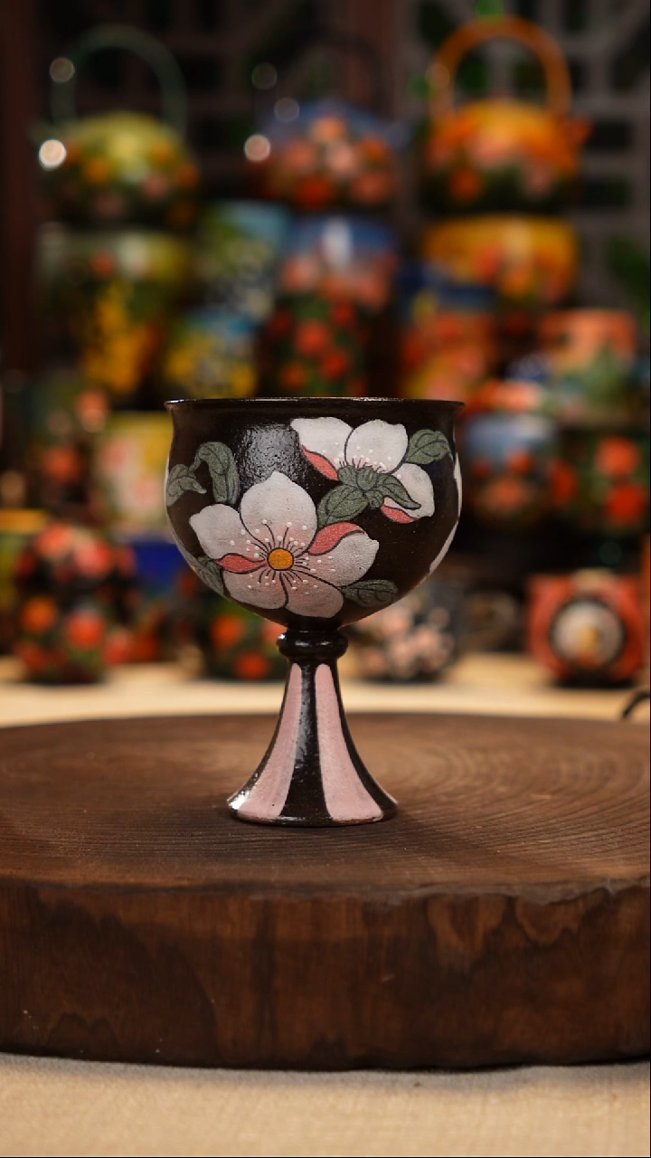 紫砂 油画釉下彩手绘