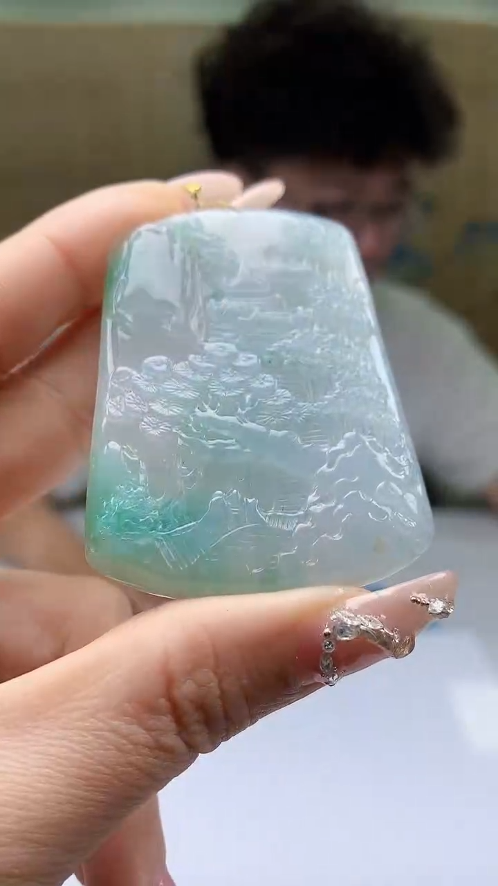 【闪购商品】定制翡翠未镶嵌4688ty-毛货挂件83