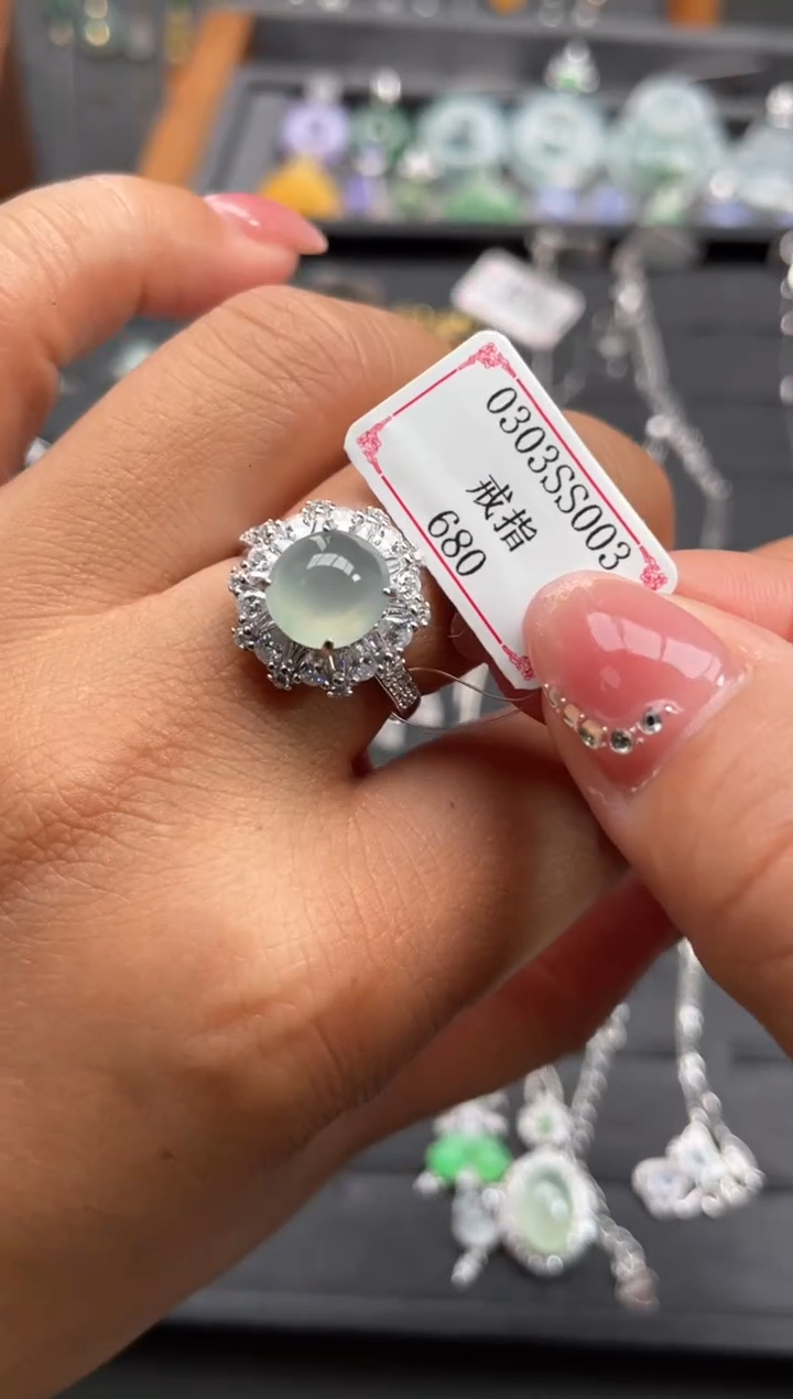 【闪购商品】翡翠戒指银S925镶嵌0303SS003