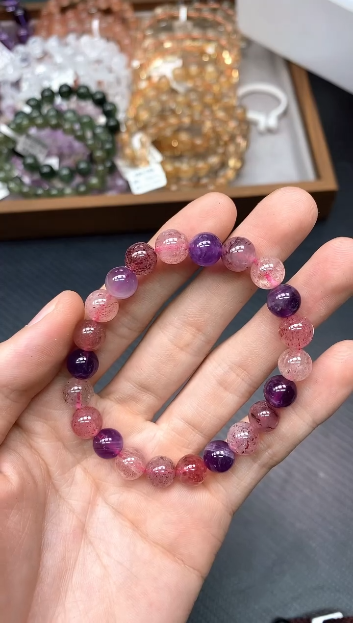 未镶嵌手串水晶A17极光多宝8mm