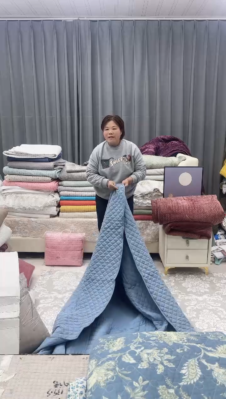 棉蓝色2.2*2.4三件套