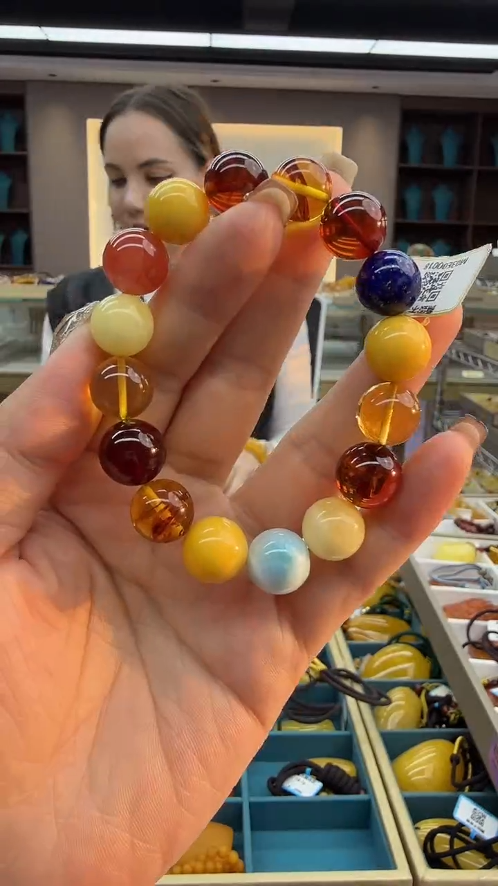 手链琥珀未镶嵌60秒拍号 假一罚三 12mm