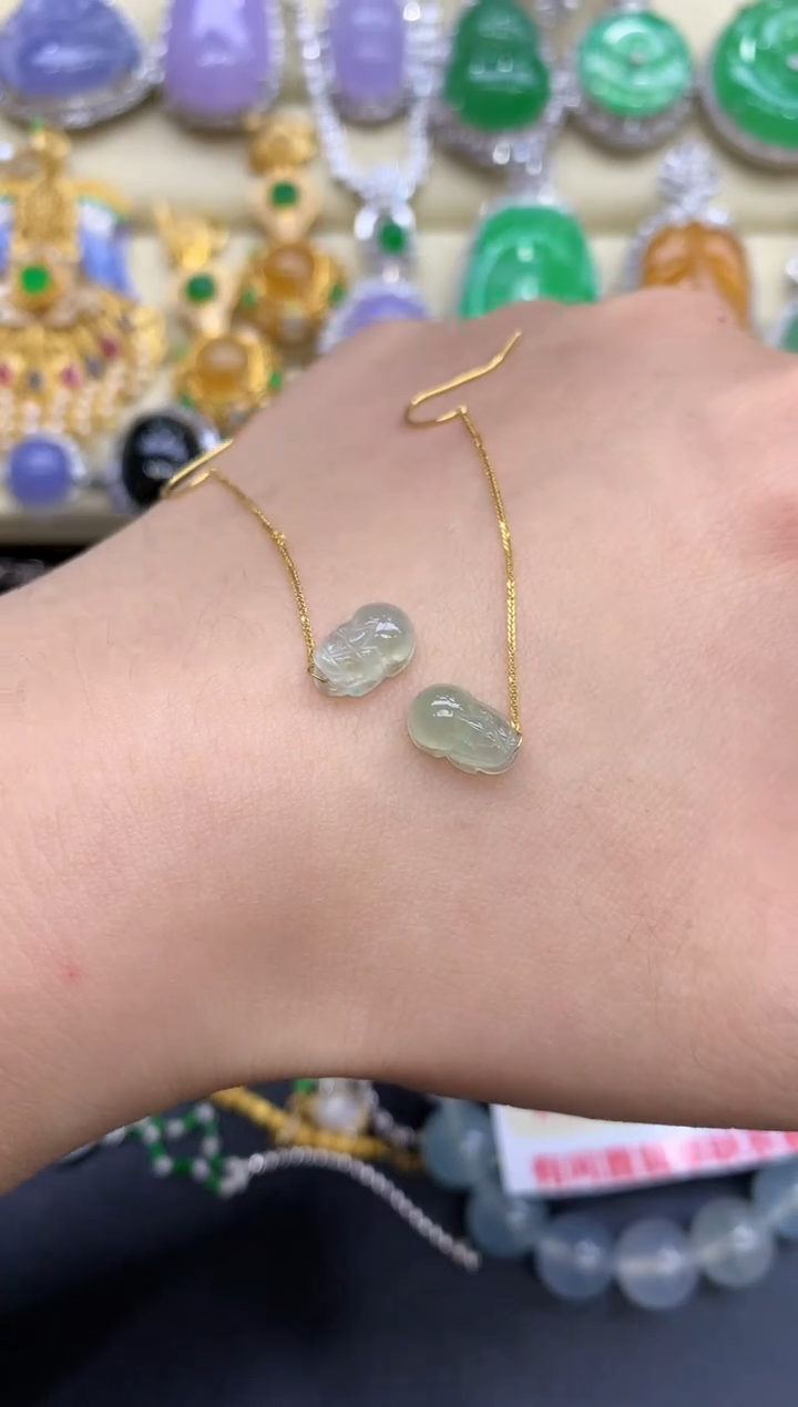 18K金镶嵌翡翠耳饰64-中国好珍宝