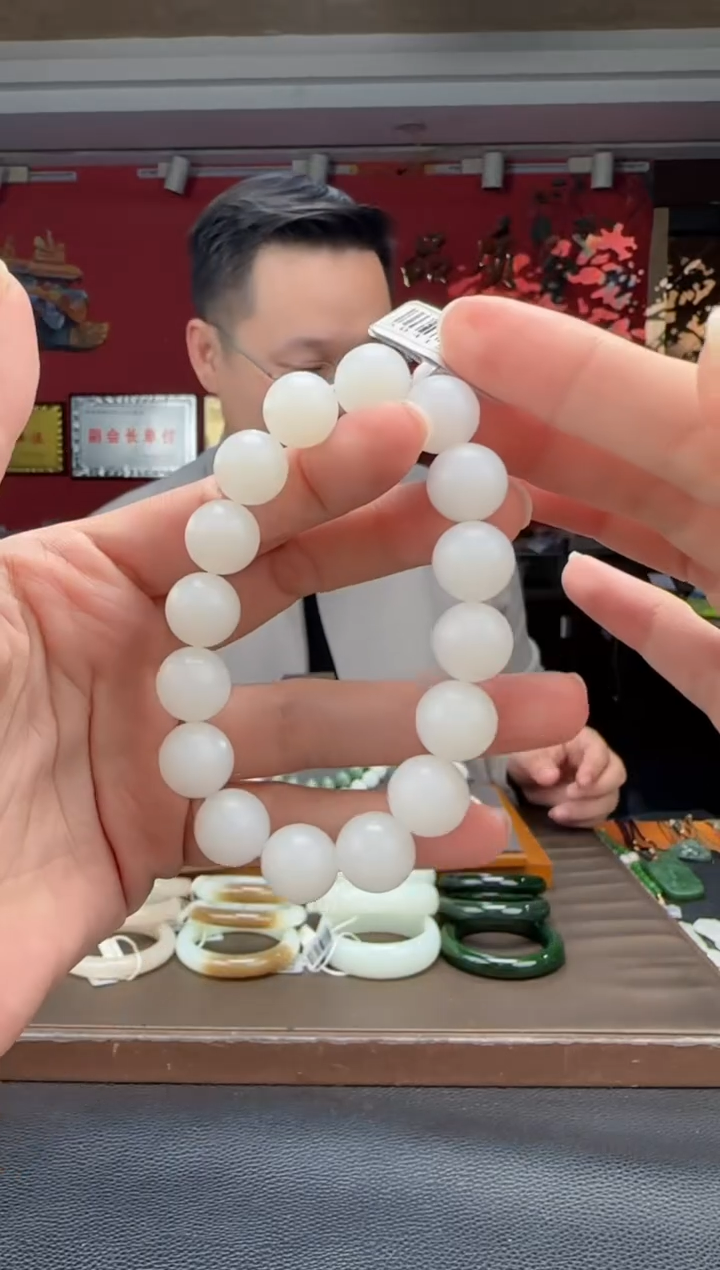 未镶嵌手串和田玉白玉单圈手串