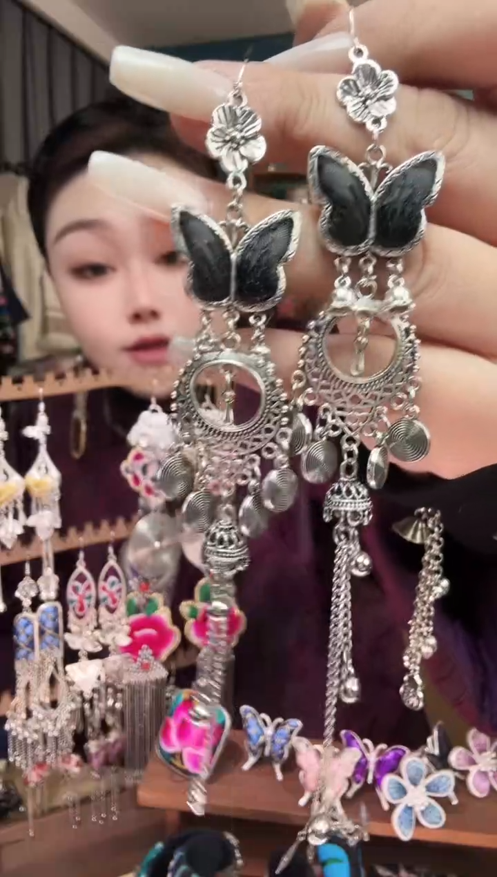 刺绣纯手工民族风刺绣耳环