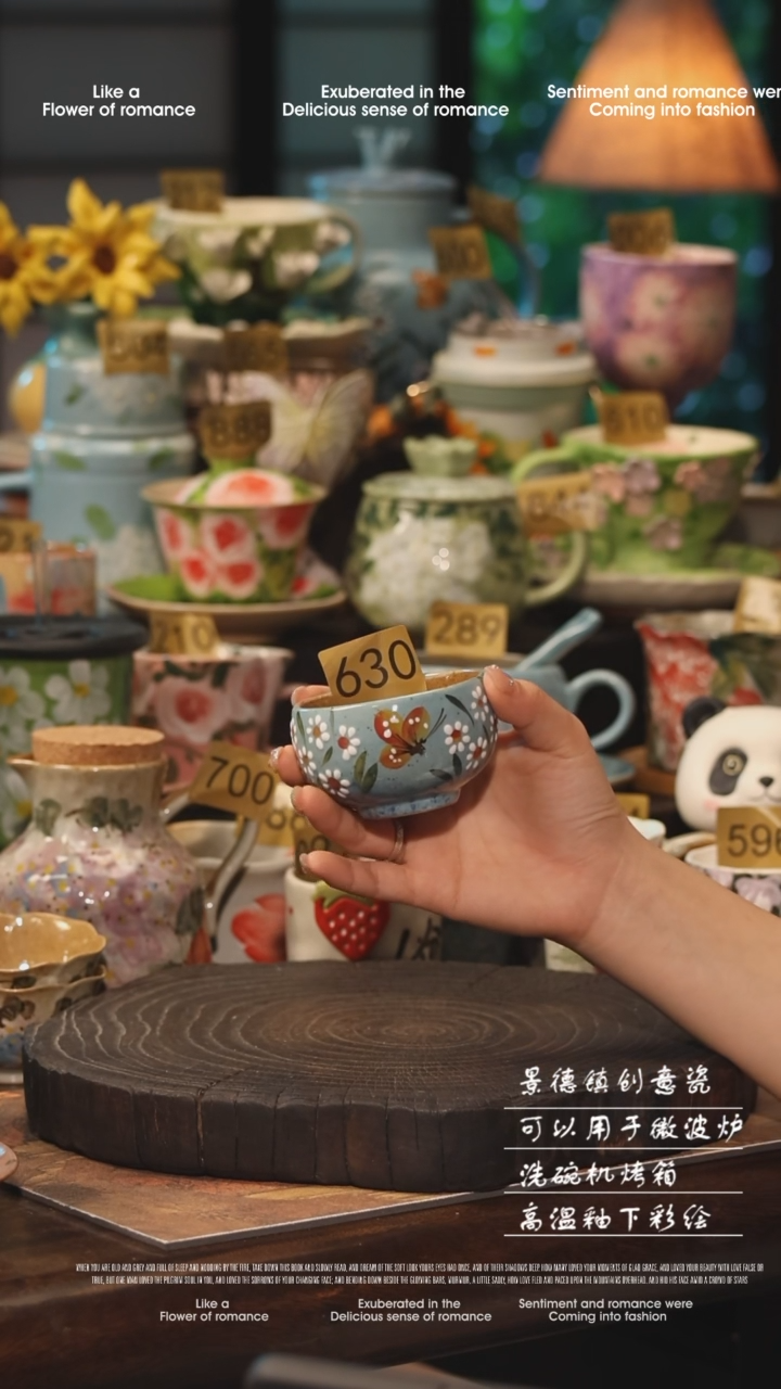 陶瓷630景德镇高温釉下彩手工手绘款式