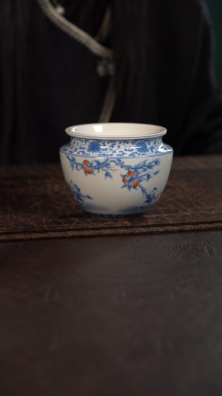 【闪购商品】杯聚澜堂九桃五福水洗带盖子