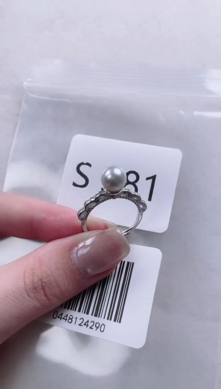 【闪购商品】海水珍珠戒指银S925镶嵌S381