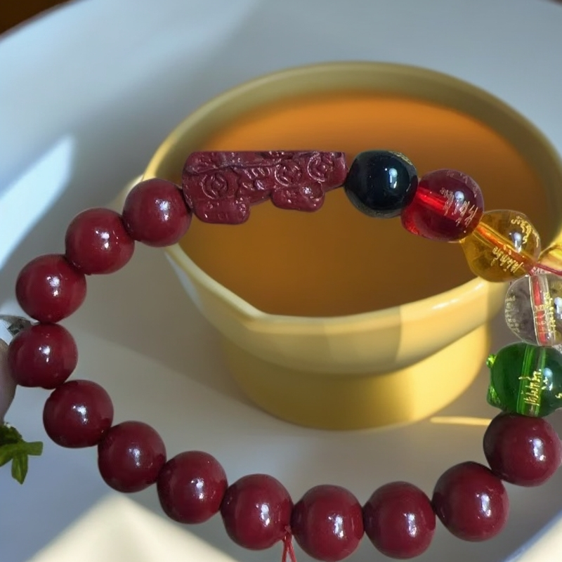 天然辰砂天然辰砂精品文玩手串QL36