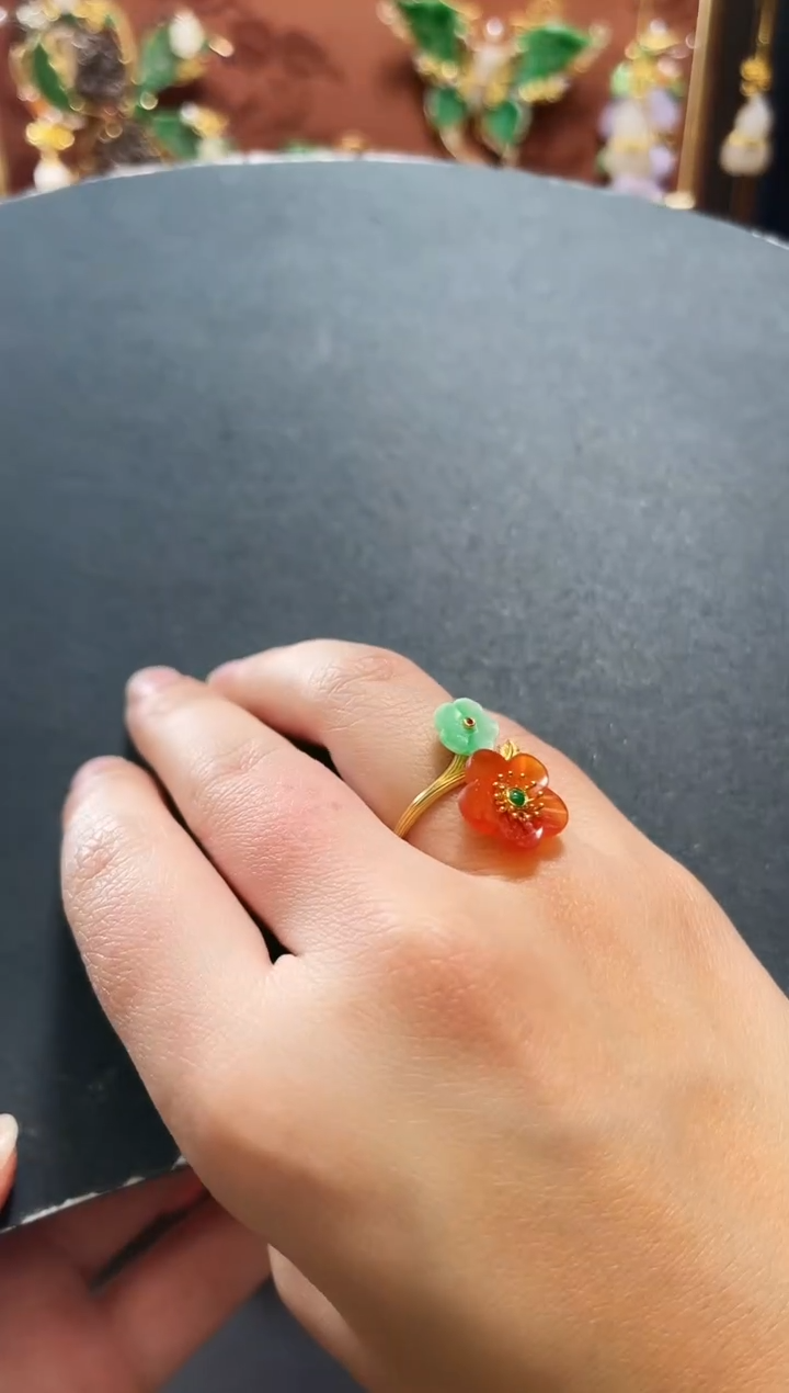 【闪购商品】玛瑙/玉髓戒指18K金镶嵌支持48小时鉴赏