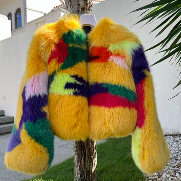 芬兰进口白狐整张短款秀款时尚狐狸毛皮草c120