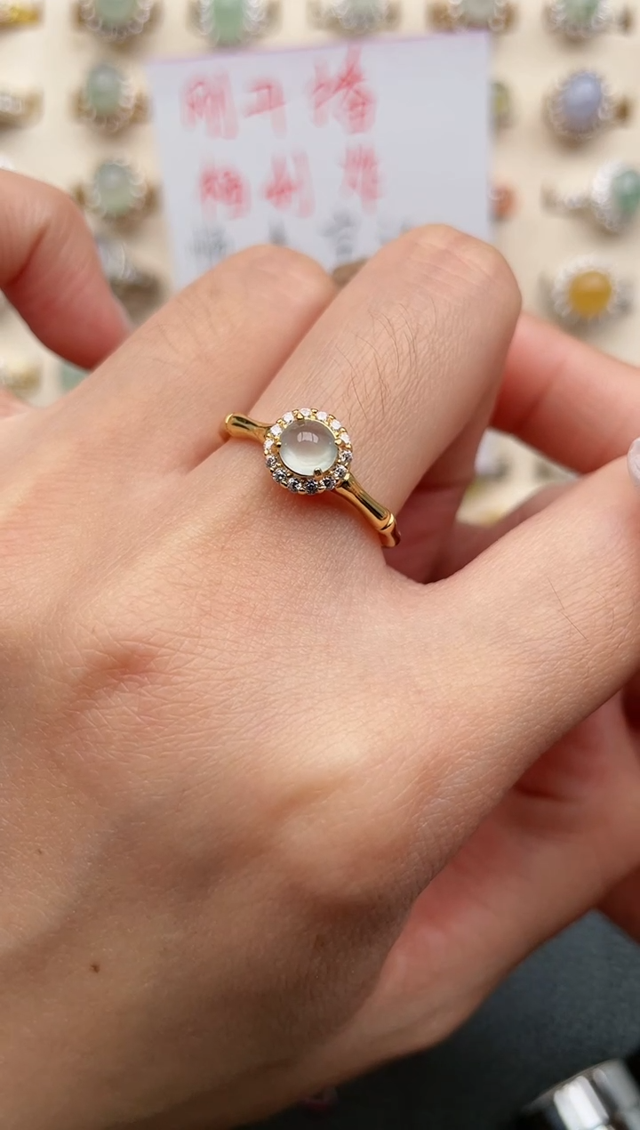 【闪购商品】翡翠戒指银S925镶嵌1111