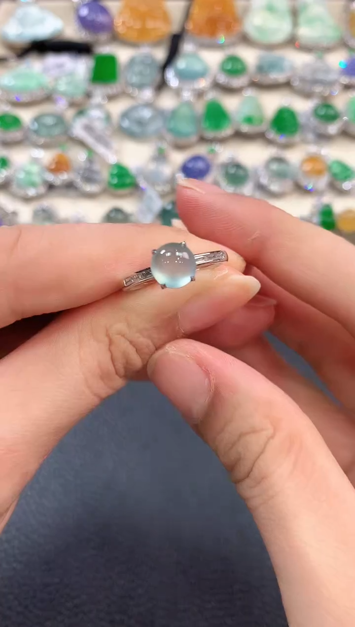 【闪购商品】翡翠戒指18K金镶嵌m8       