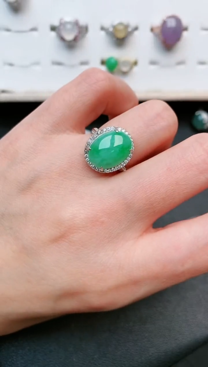 【闪购商品】翡翠戒指银S925镶嵌....