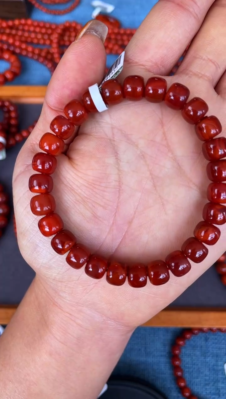 未镶嵌手串南红玛瑙N38凉山瓦西料原矿妖牛血火焰单圈