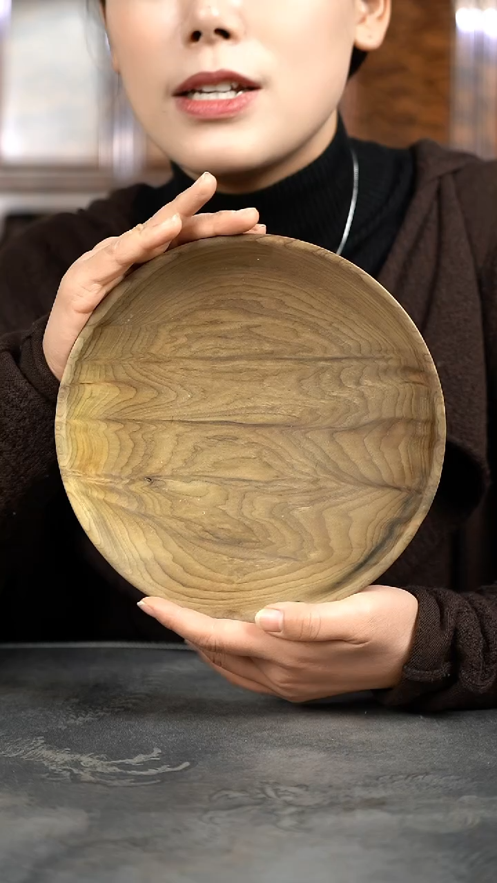 【闪购商品】金丝楠木雕满花精工坚果盘739