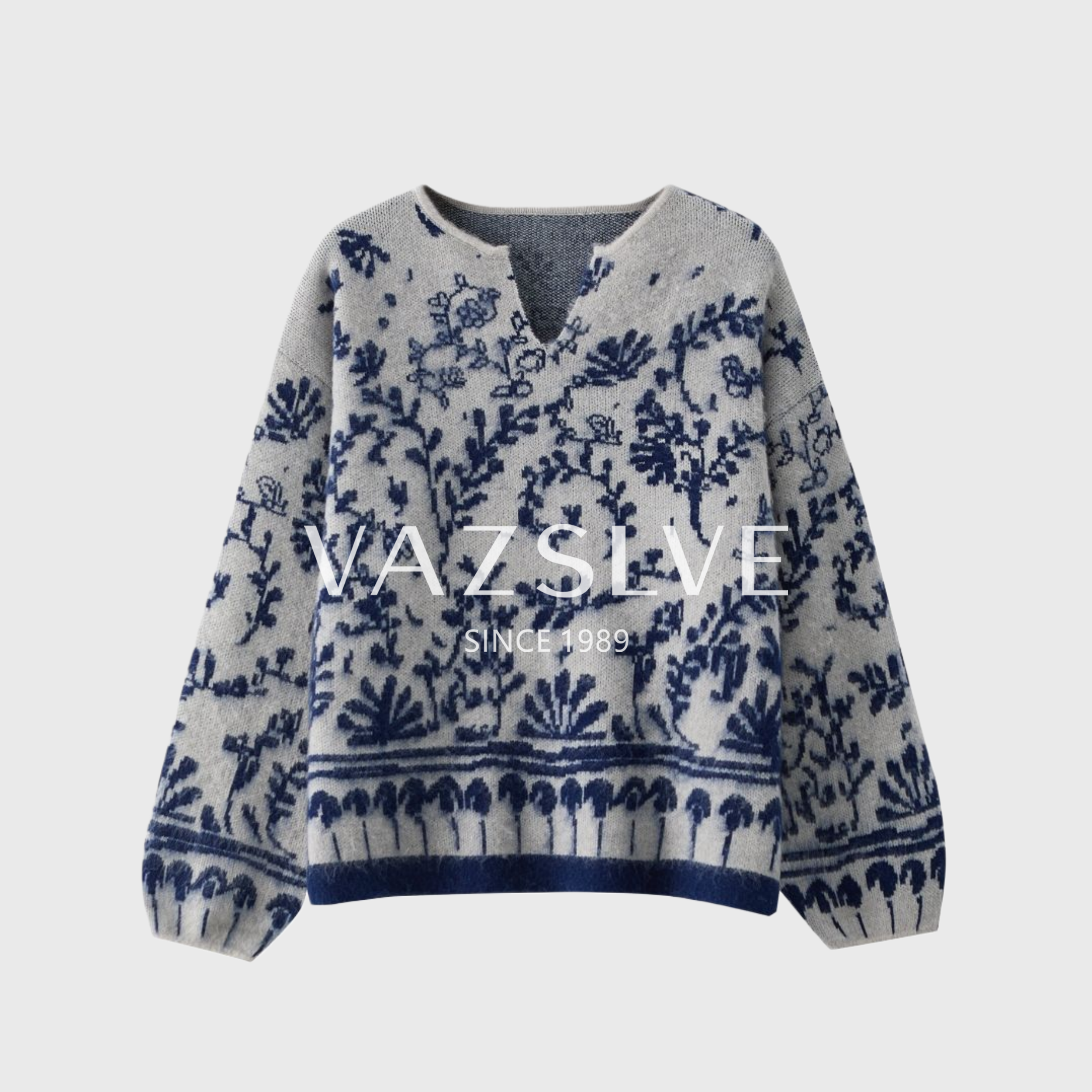 【VAZSLVE/全新奢品】捡漏 羊手抓毛工艺V领针织毛衣msl1150