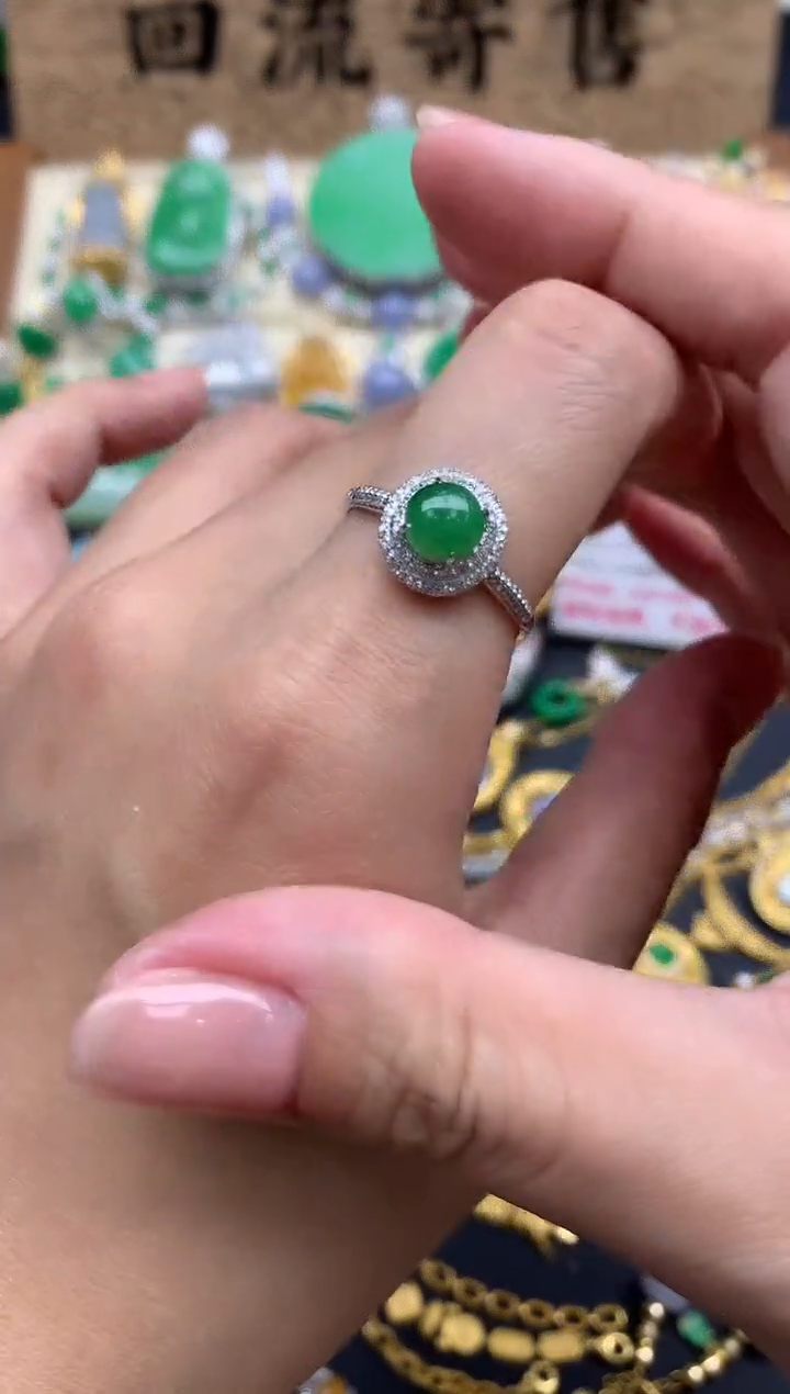 【闪购商品】翡翠戒指18K金镶嵌378-中国好珍宝