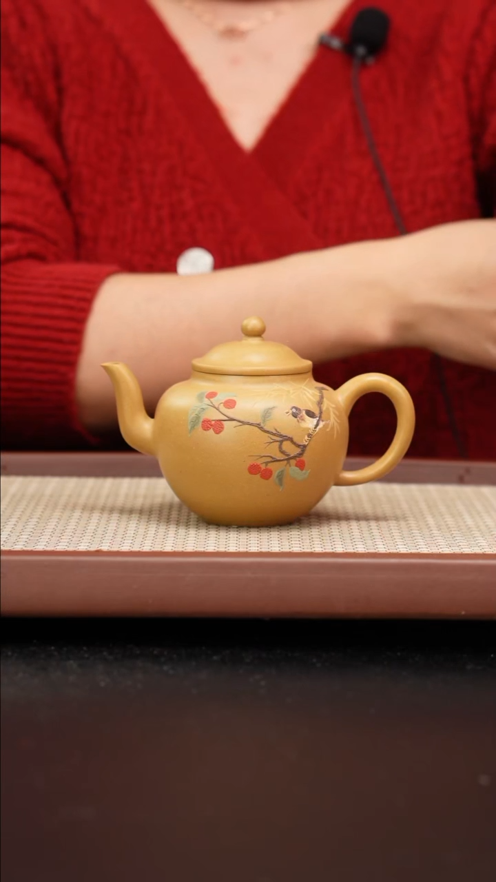 【闪购商品】紫砂茶壶宝山绿宫灯泥绘
