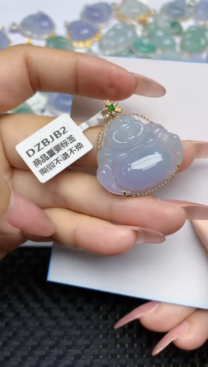 【闪购商品】翡翠颈饰18K金镶嵌天然A货翡翠 173