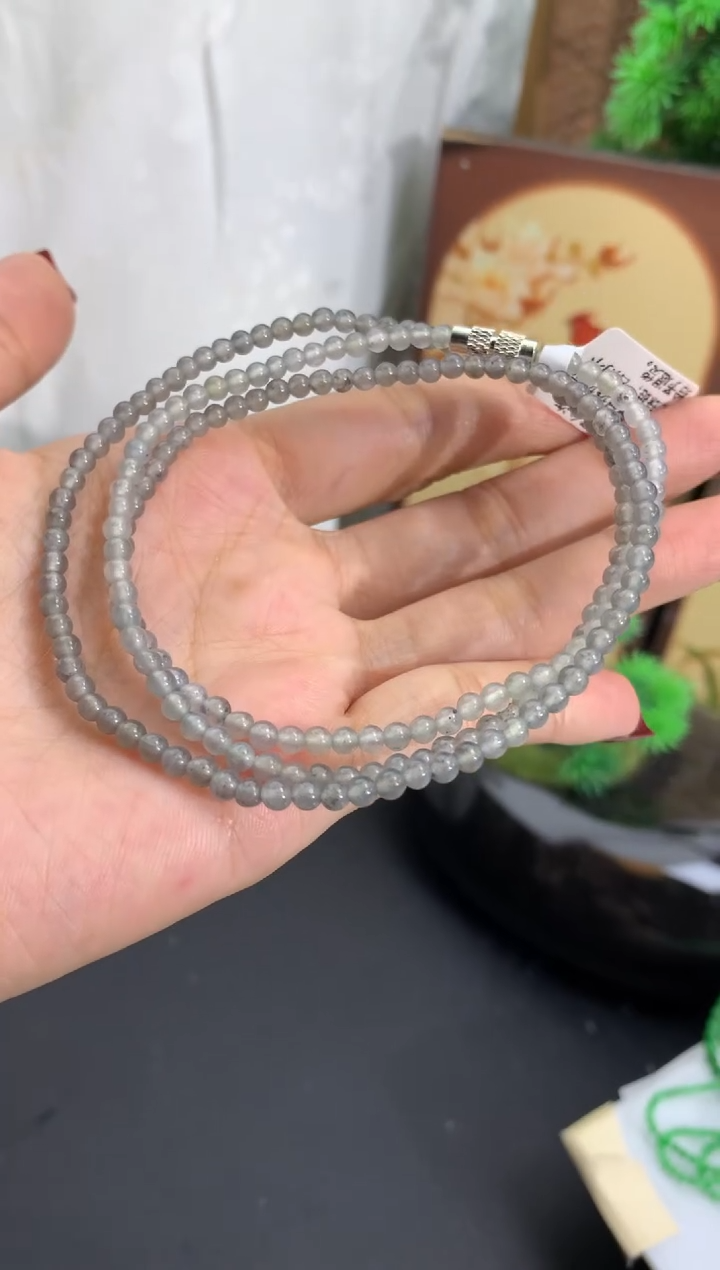 未镶嵌手串翡翠卡3.3mm