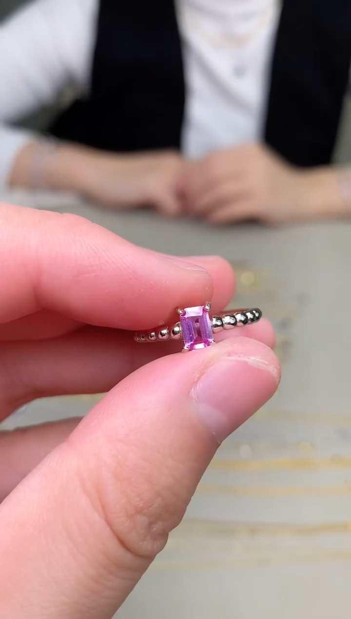 戒指蓝宝石银S925镶嵌戒指