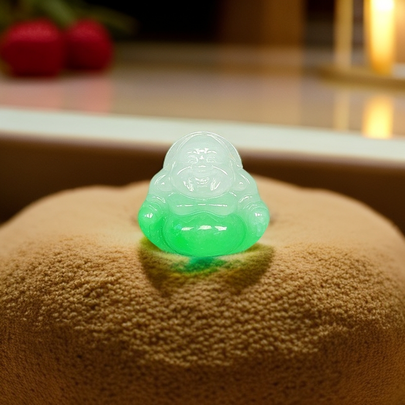 缅料老料藏收满绿佛公吊坠