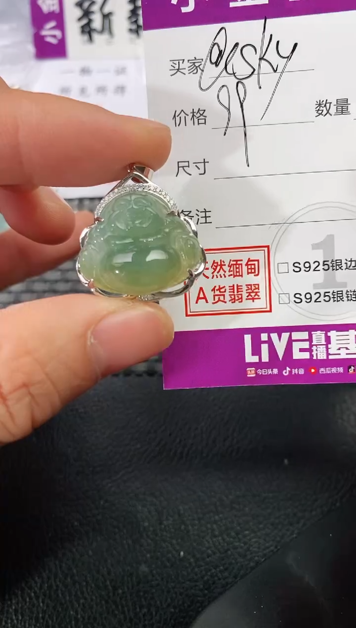 颈饰银S925镶嵌翡翠@****^99
