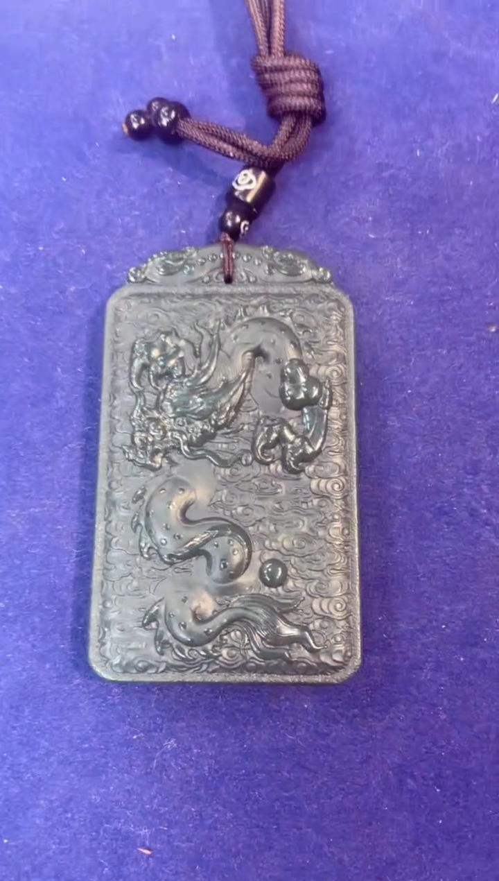 【闪购商品】和田玉（青玉）吊坠未镶嵌大龙牌