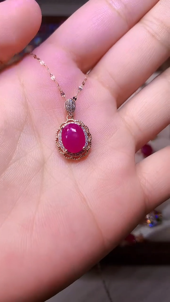 【闪购商品】红宝石颈饰银S925镶嵌000