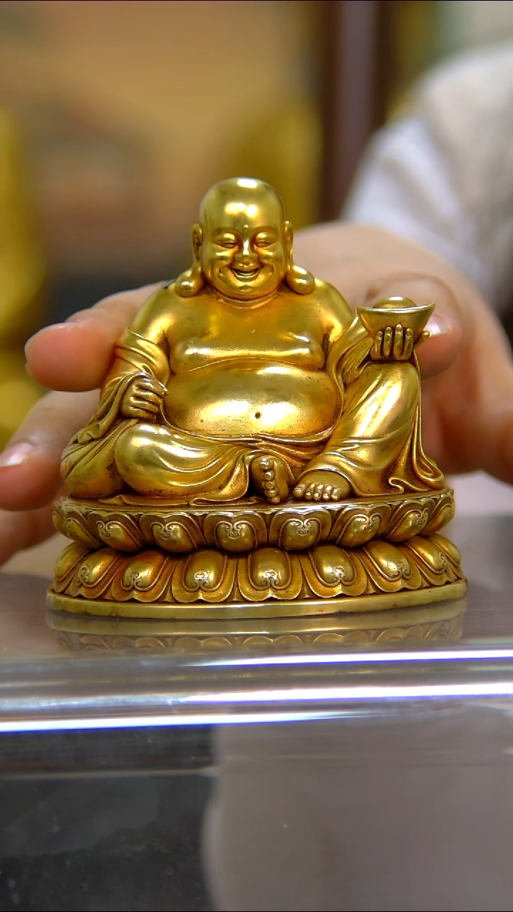 【闪购商品】紫铜鎏金  7分弥勒佛M20415-Z