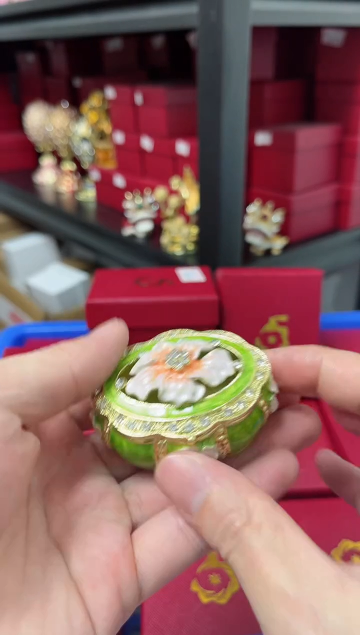 【闪购商品】瓷片年货节福福价格高质珐琅彩合金摆件首饰盒