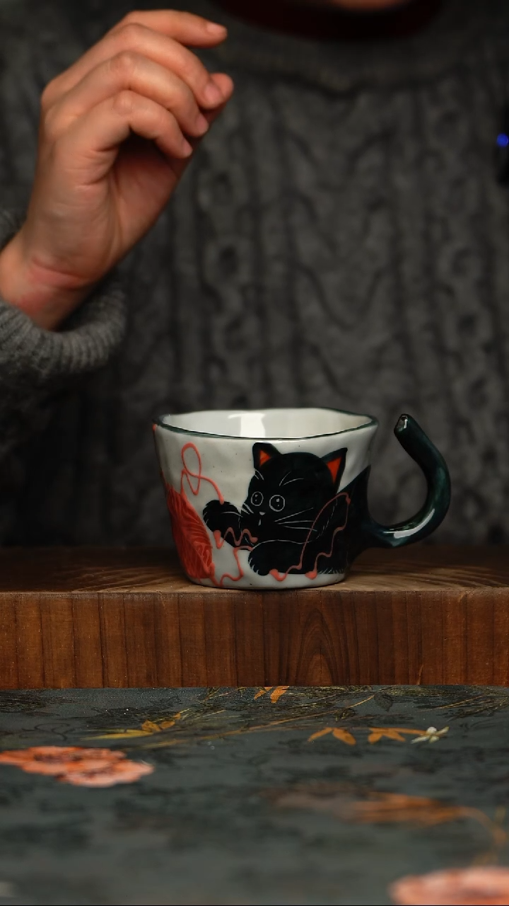 瓷片釉下彩手工手绘同款陶器